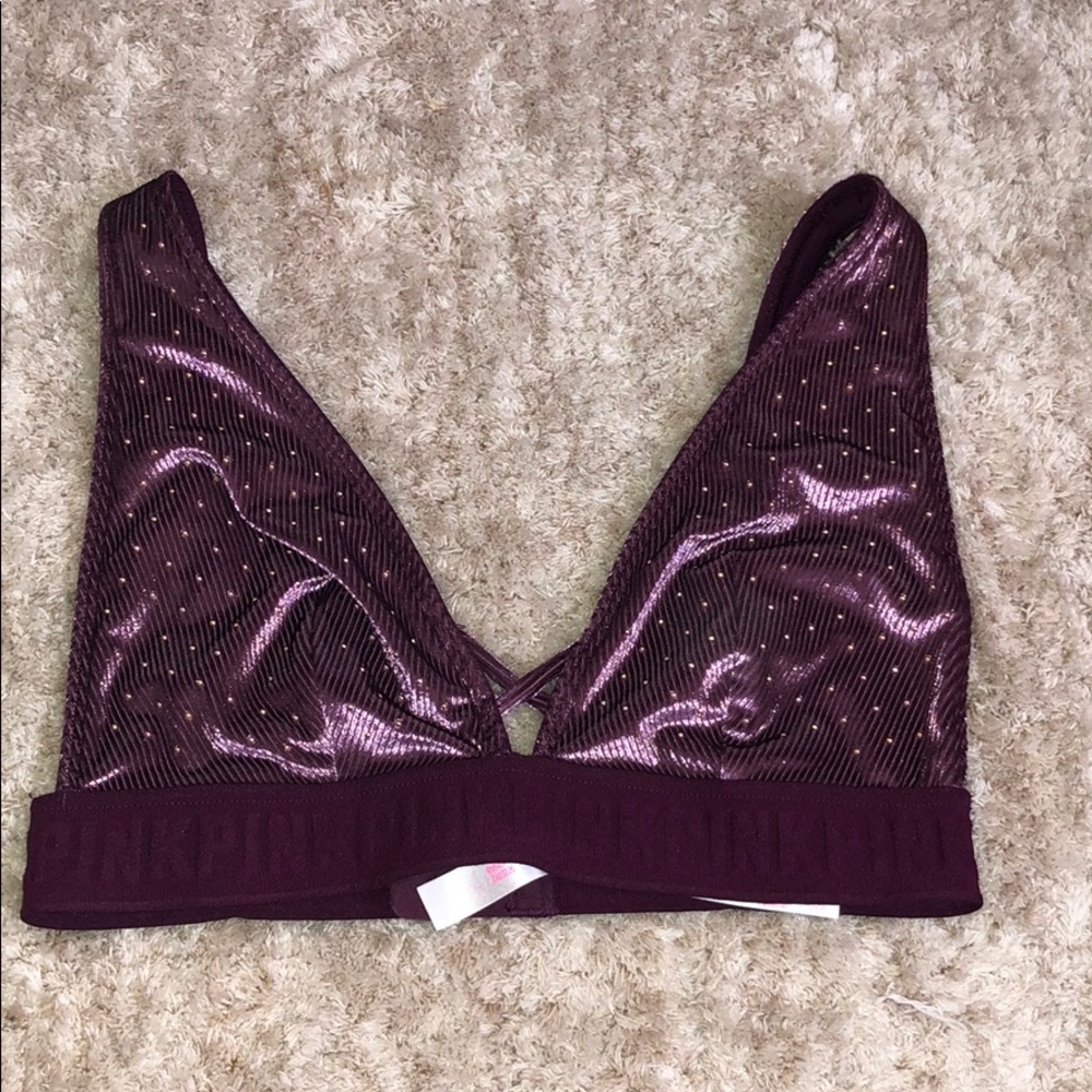 NWOT PINK velvet bralette